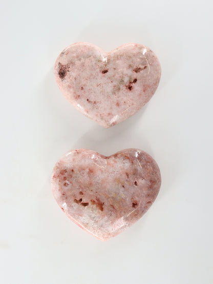 Pink Amethyst Heart Set of 2