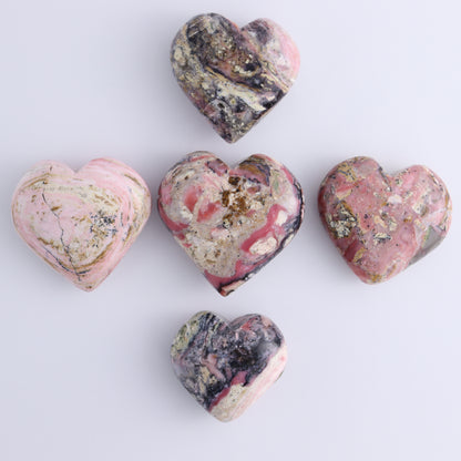 Rhodonite Hearts Set of 12 - Expert Wholesale and Supplier of Wholesale Crystals & Bulk Gemstones, ["Hearts","Peru","Rhodonite"]