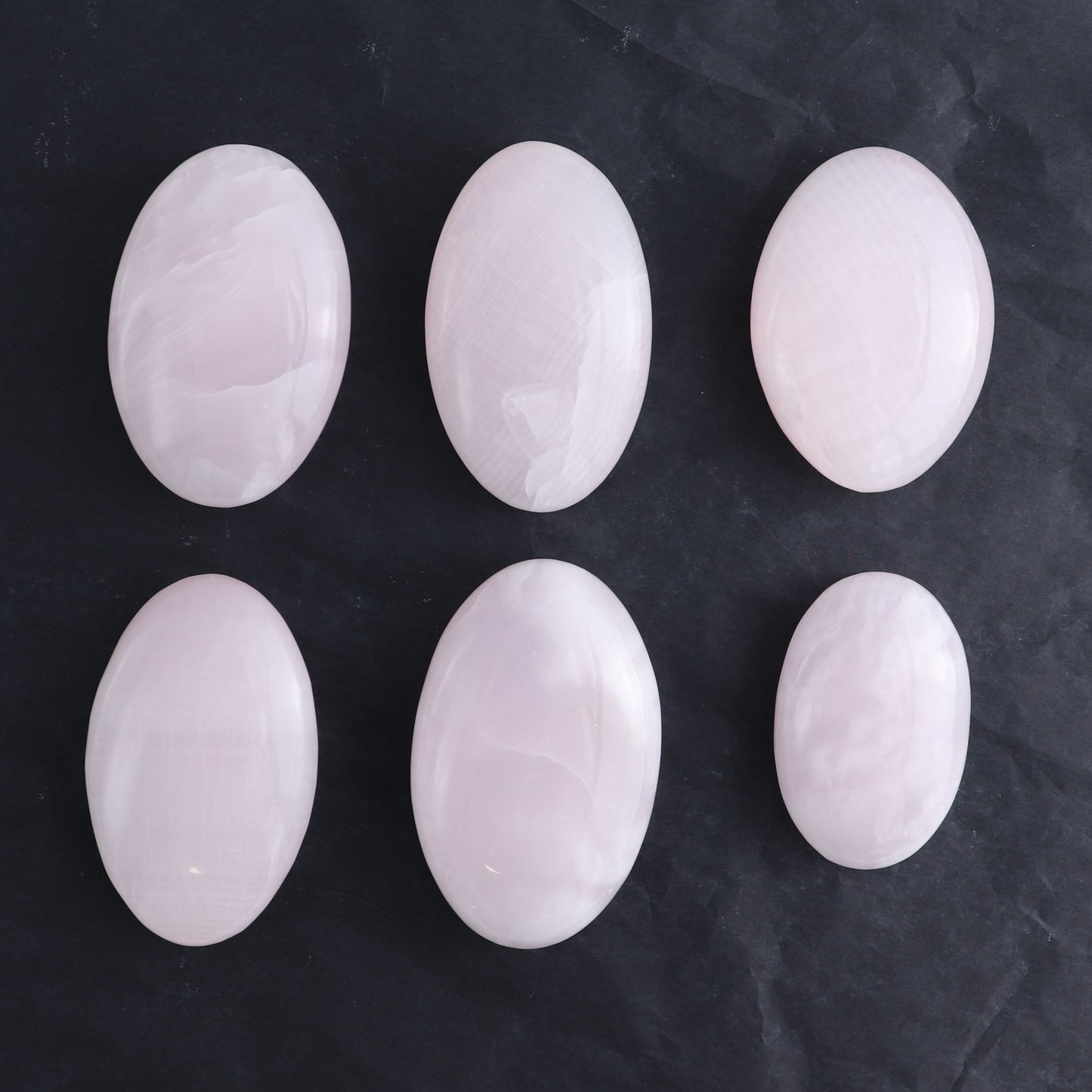Pink Mangano Calcite Palm Stone Set of 6