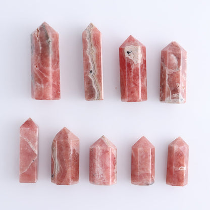 Rhodochrosite Towers Set of 9
