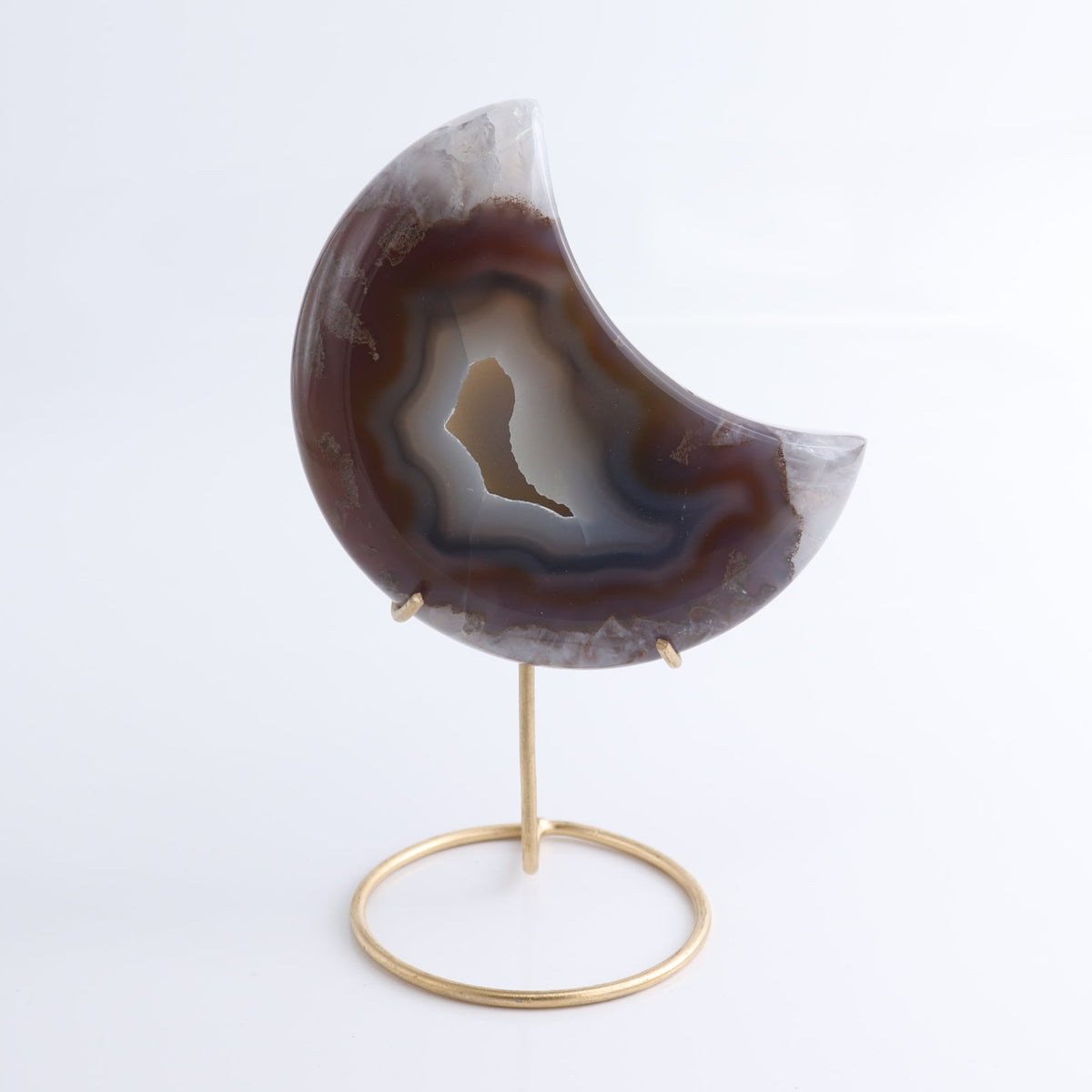 Agate Moons with Stand Set of 3
