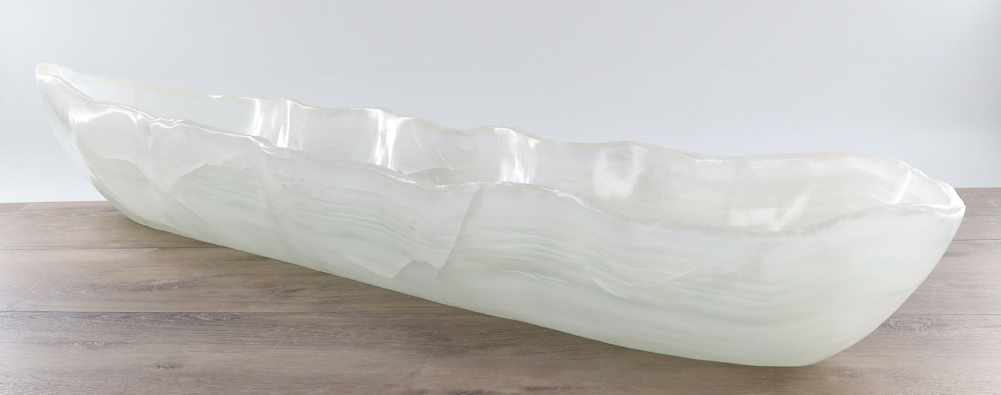 Mexican Onyx/Calcite Canoe Bowl