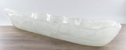 Mexican Onyx/Calcite Canoe Bowl
