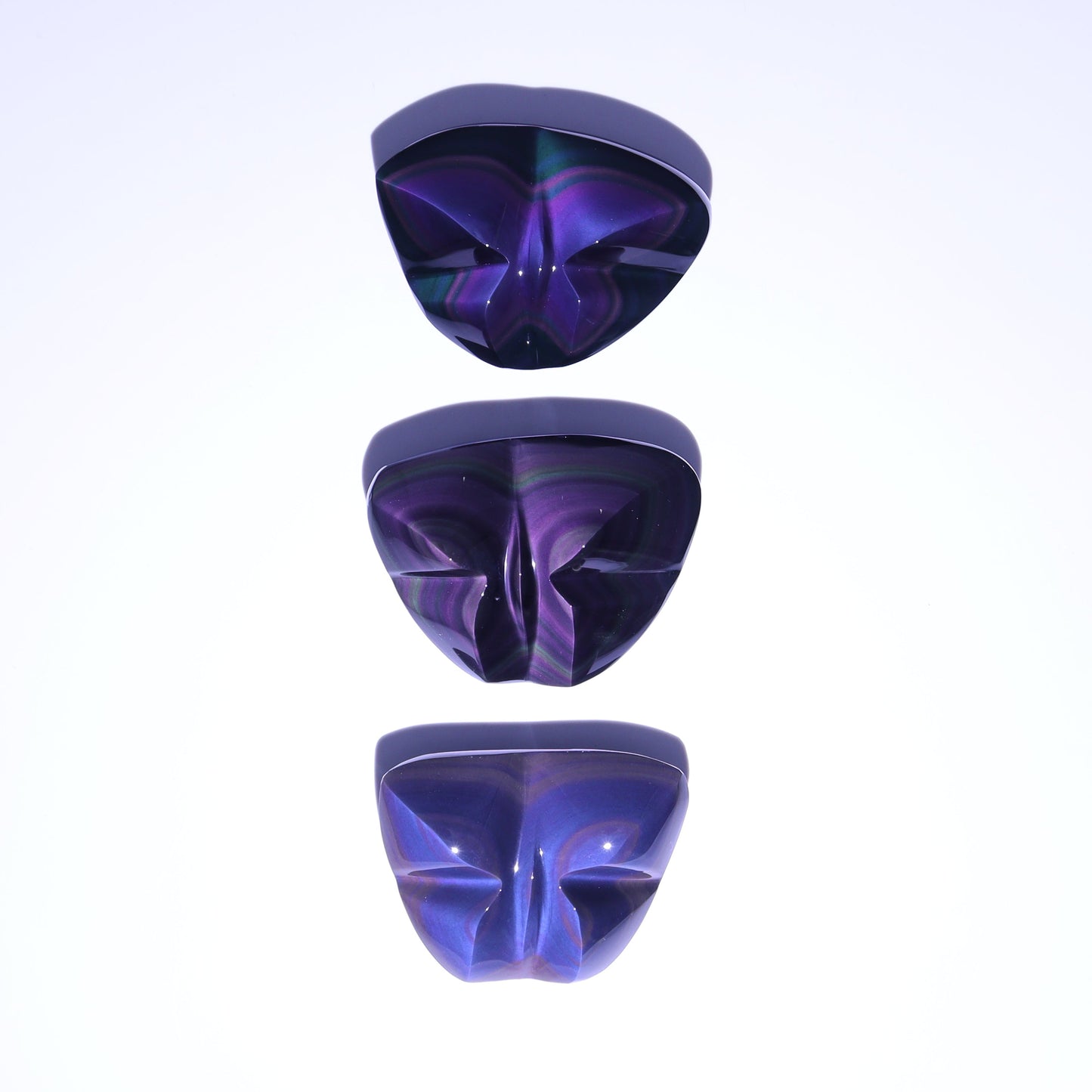 Rainbow Obsidian Butterflies Set of 3 - Expert Wholesale and Supplier of Wholesale Crystals & Bulk Gemstones, ["Butterflies","Butterfly","Mexico","Obsidian","Rainbow Obsidian"]