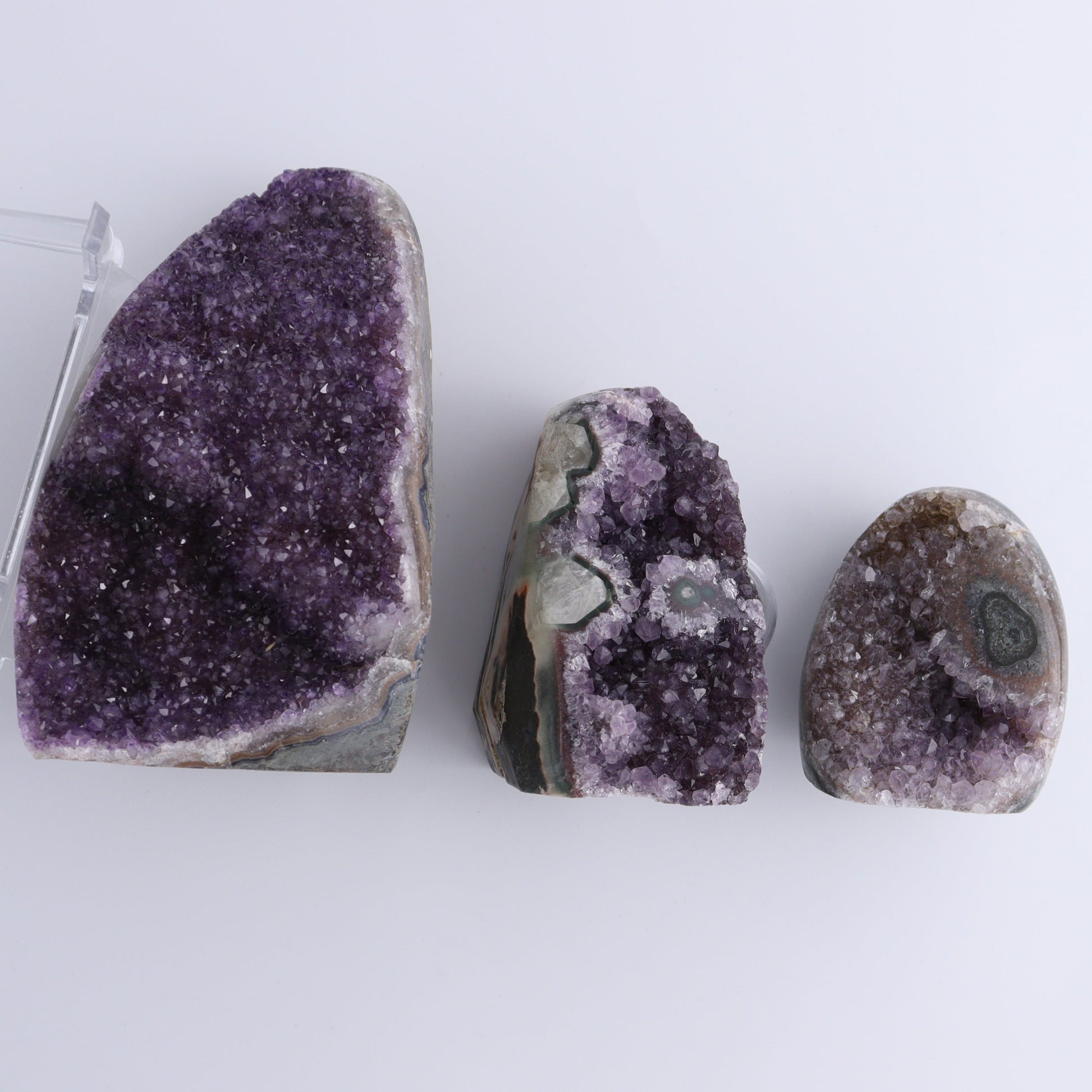 Uruguay Amethyst Set of 5 - Expert Wholesale and Supplier of Wholesale Crystals & Bulk Gemstones, ["Amethyst","Cut Base","Uruguay"]