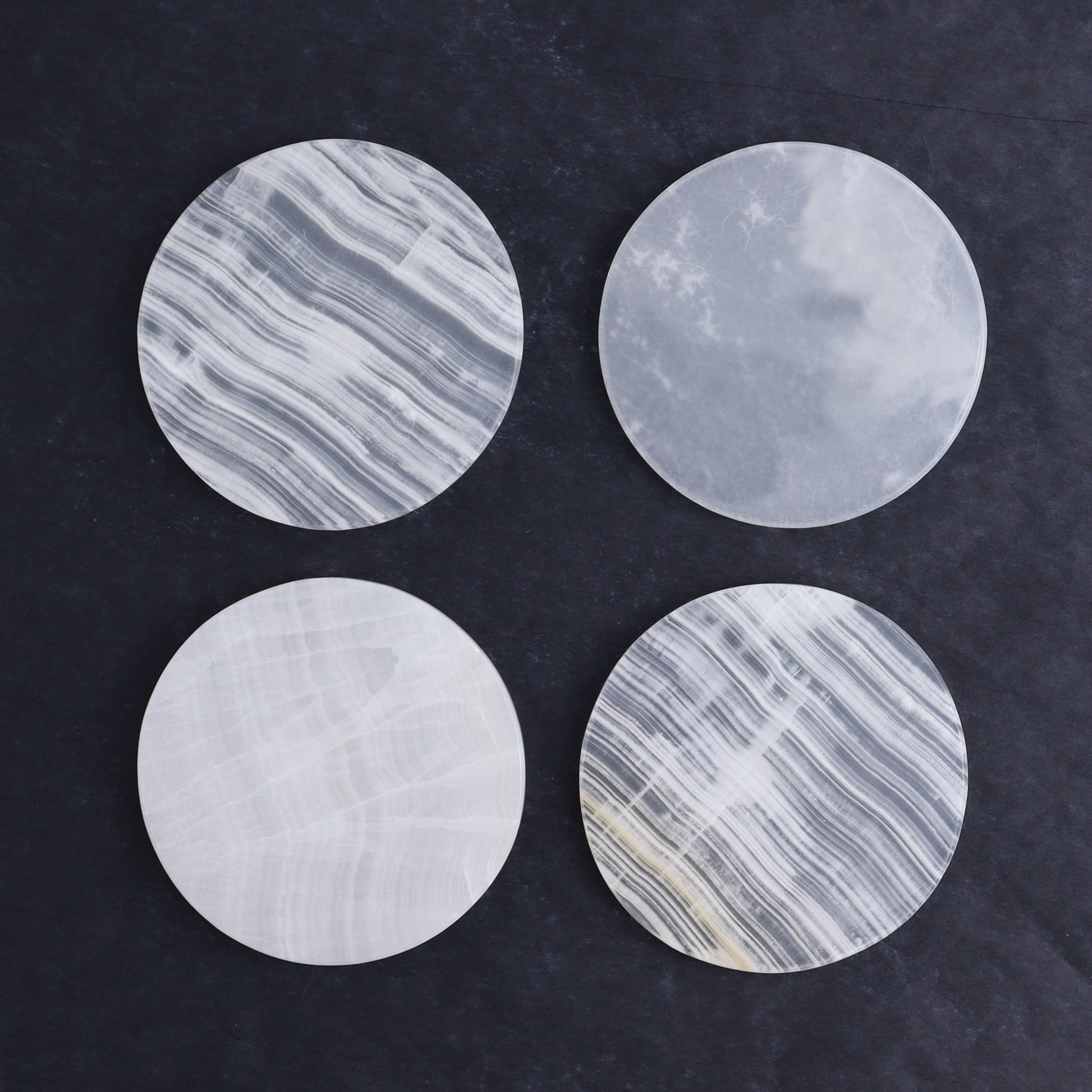 One White Onyx Coaster - Expert Wholesale and Supplier of Wholesale Crystals & Bulk Gemstones, ["Catalog Onyx","coaster","Mexico","onyx","White onyx"]