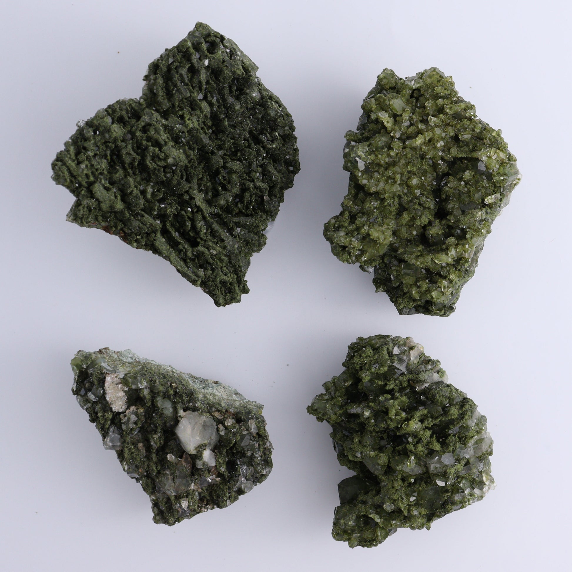 Epidote Set of 4 - Expert Wholesale and Supplier of Wholesale Crystals & Bulk Gemstones, ["epidote","flat","Flats"]
