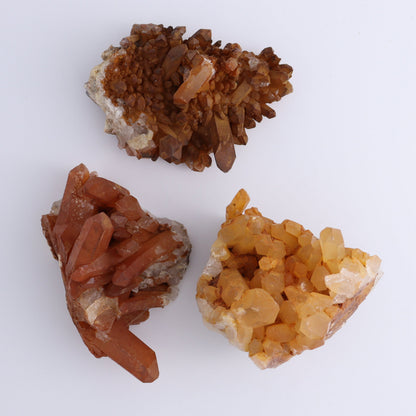 Tangerine Quartz Clusters Set of 9 - Expert Wholesale and Supplier of Wholesale Crystals & Bulk Gemstones, ["Clusters","Quartz","Tangerine Quartz"]