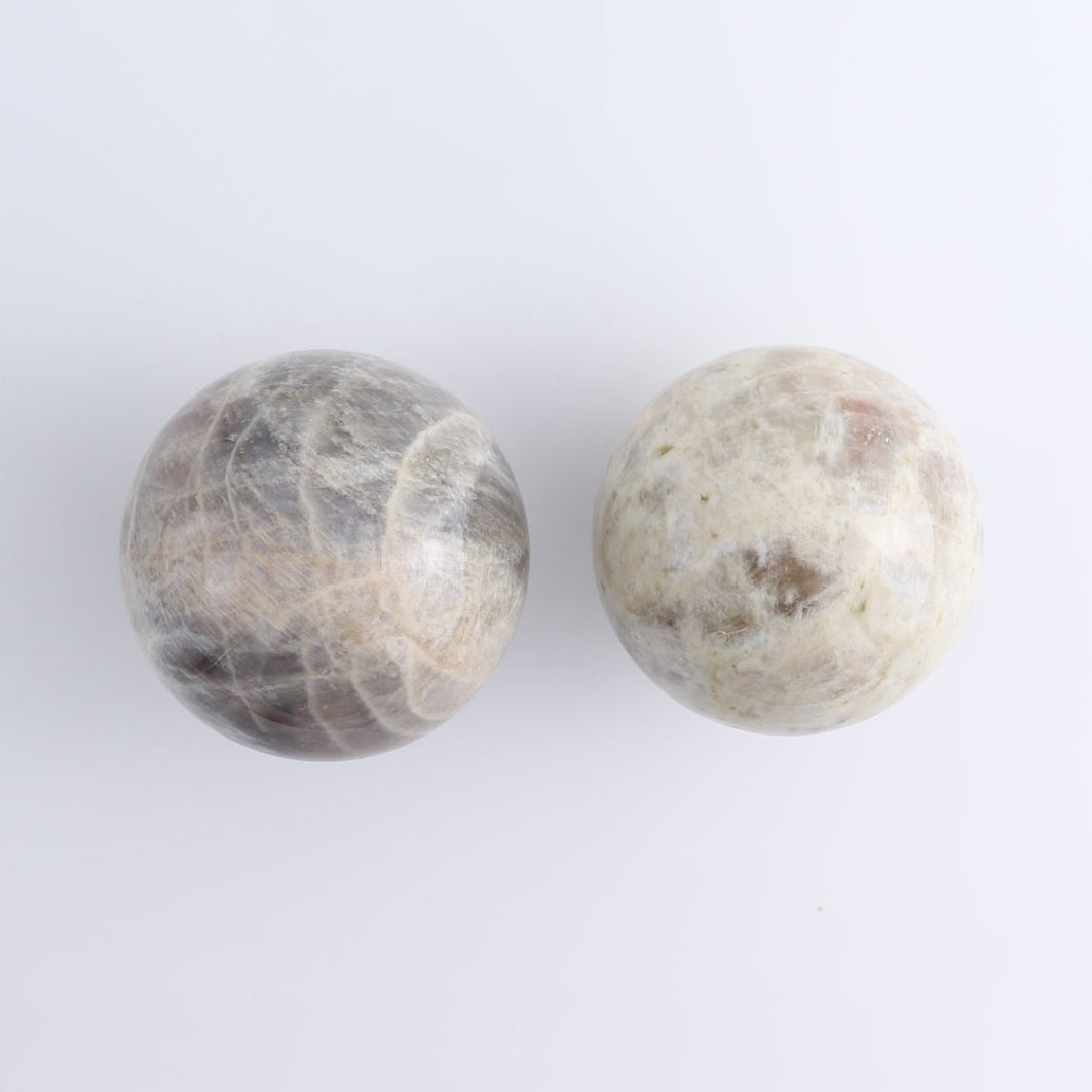 Sunstone-Moonstone Spheres Set of 3