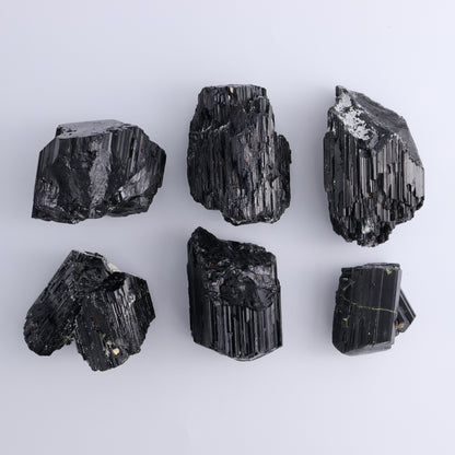 Black Tourmaline Roughs Set of 6 - Expert Wholesale and Supplier of Wholesale Crystals & Bulk Gemstones, ["Black Tourmaline","Madagascar","Rough","Tourmaline"]