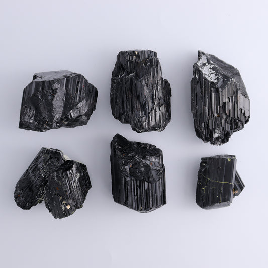 Black Tourmaline Roughs Set of 6 - Expert Wholesale and Supplier of Wholesale Crystals & Bulk Gemstones, ["Black Tourmaline","Madagascar","Rough","Tourmaline"]
