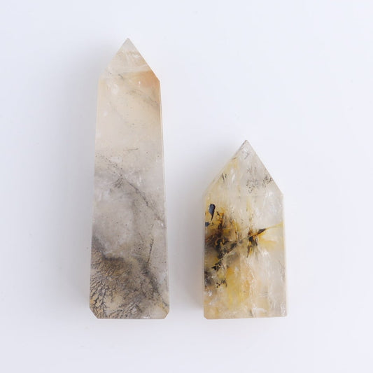 Dendritic Golden Healer Quartz Towers Set of 10