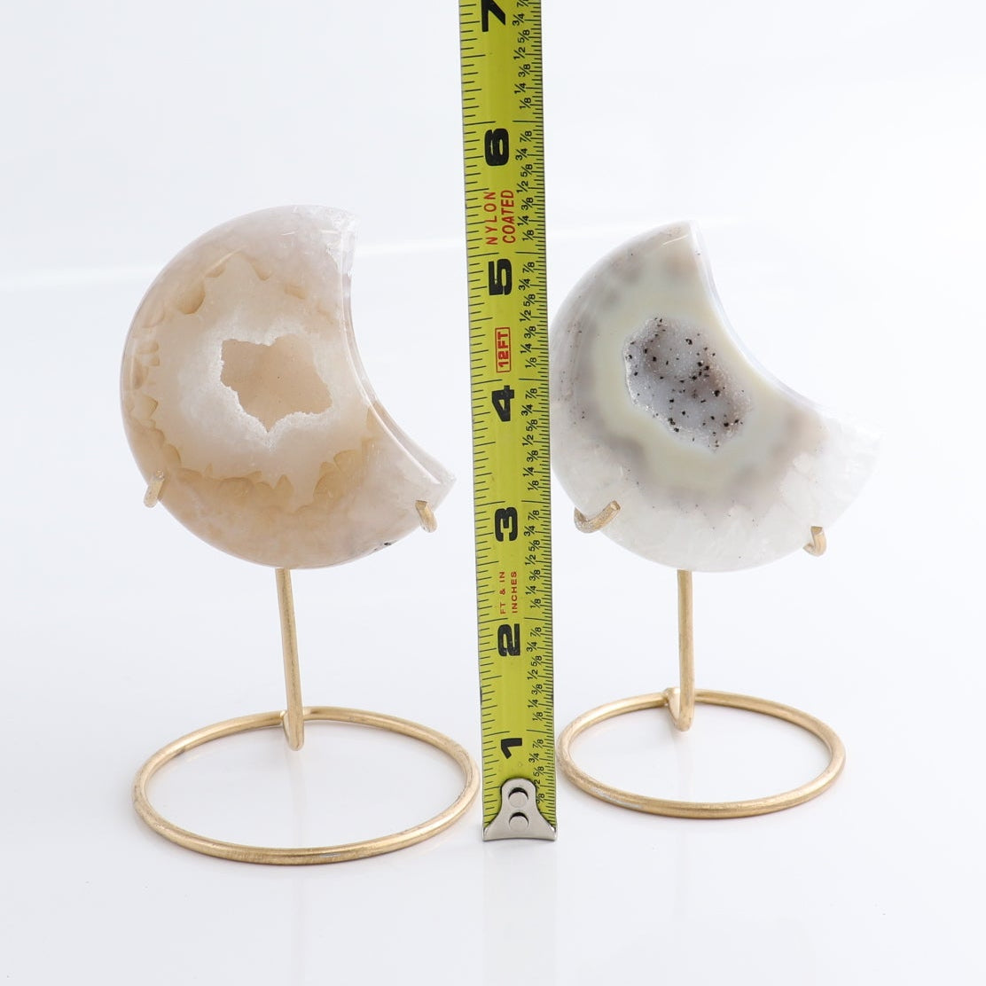Agate Moons with Stand Set of 5