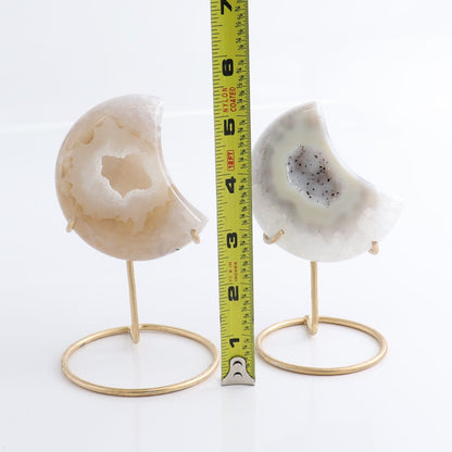 Agate Moons with Stand Set of 5