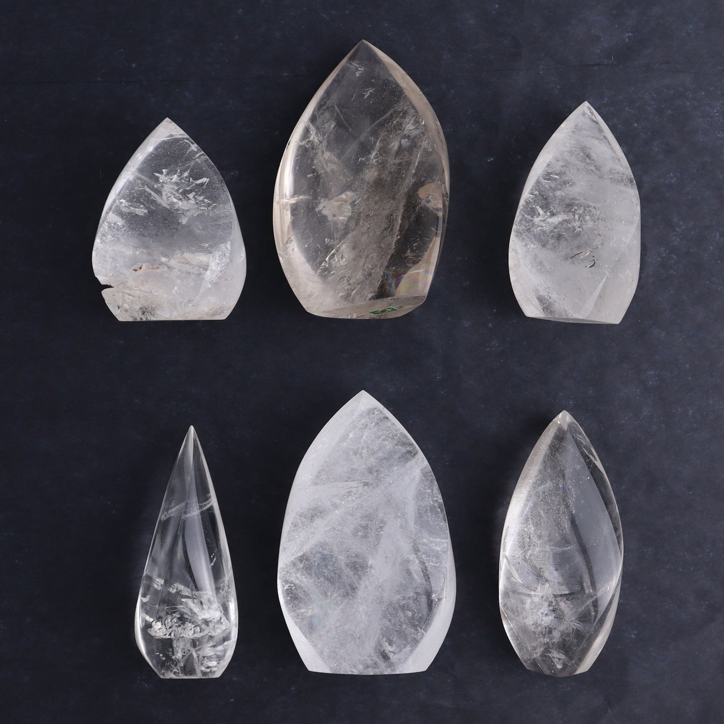 Imperfect Clear Quartz Flames Set of 6 - Expert Wholesale and Supplier of Wholesale Crystals & Bulk Gemstones, ["Brazil","Clear Quartz","flames","Quartz"]