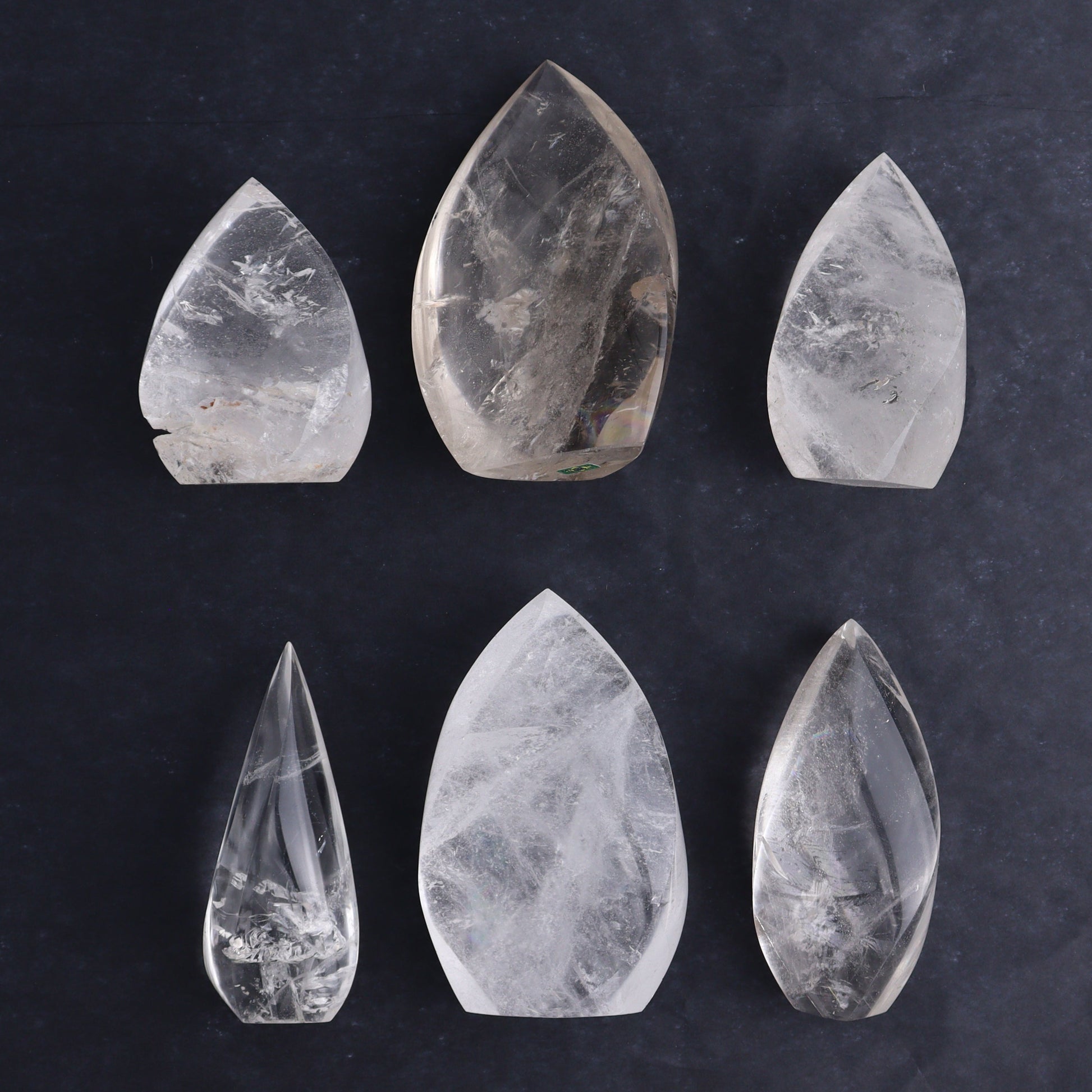 Imperfect Clear Quartz Flames Set of 6 - Expert Wholesale and Supplier of Wholesale Crystals & Bulk Gemstones, ["Brazil","Clear Quartz","flames","Quartz"]