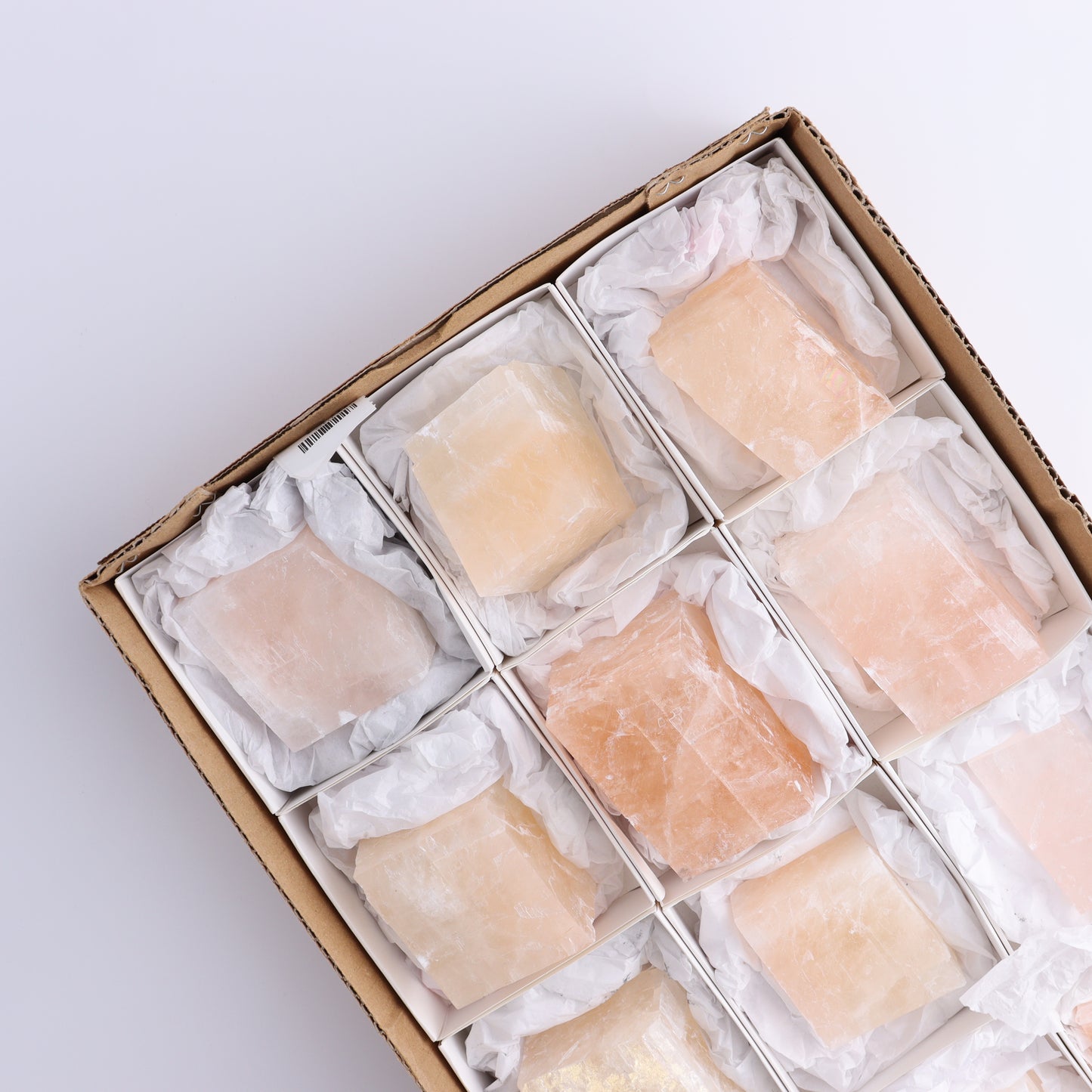 Optical Calcite Set of 12 - Expert Wholesale and Supplier of Wholesale Crystals & Bulk Gemstones, ["Calcite","Freeform","Freeforms","Mexico"]