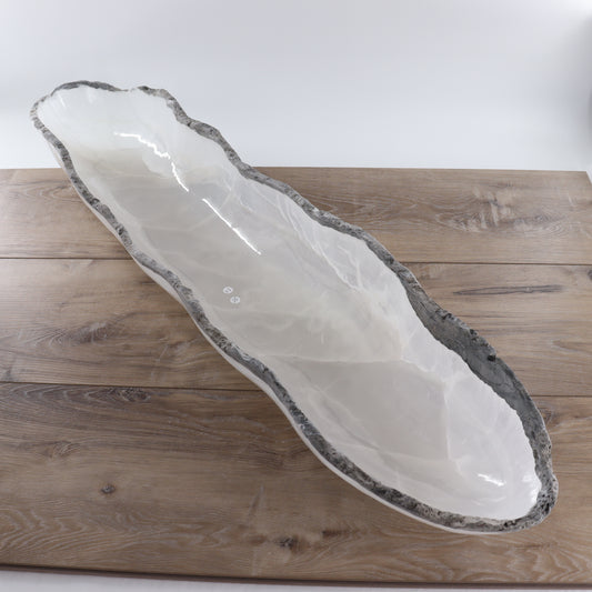 Mexican Onyx/Calcite Canoe Bowl