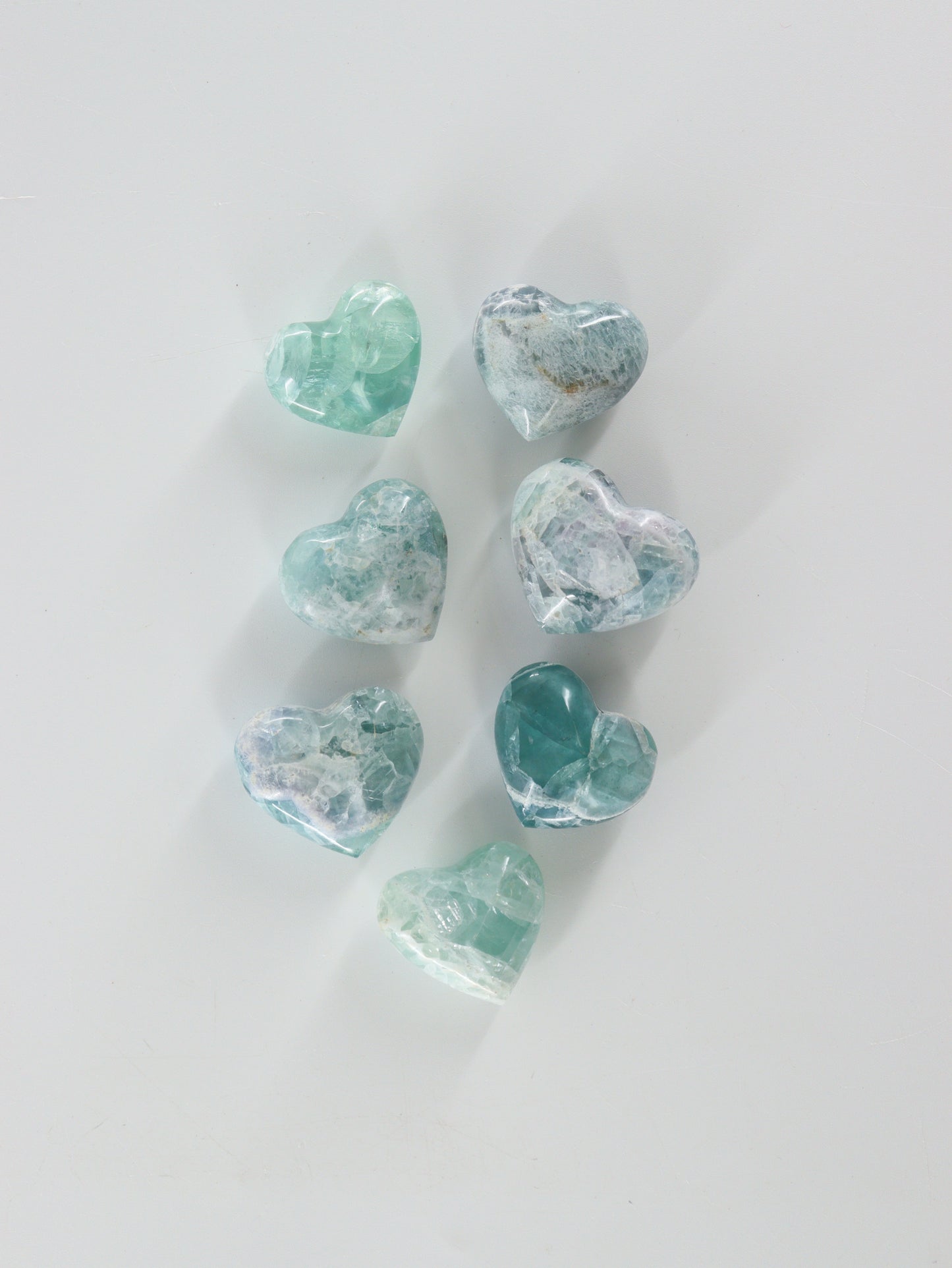 Fluorite Hearts Set of 7 - Expert Wholesale and Supplier of Wholesale Crystals & Bulk Gemstones, []