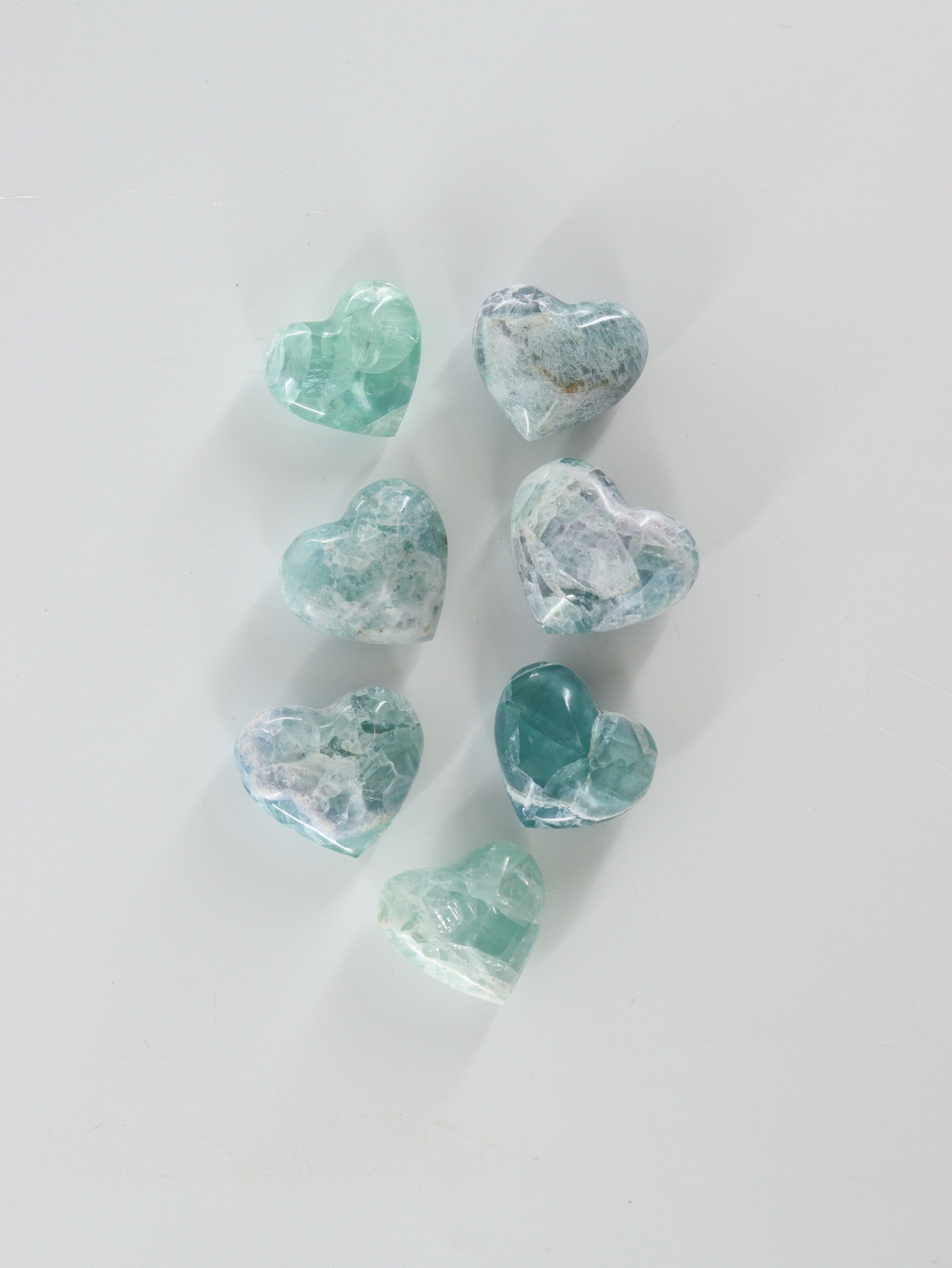 Fluorite Hearts Set of 7 - Expert Wholesale and Supplier of Wholesale Crystals & Bulk Gemstones, []