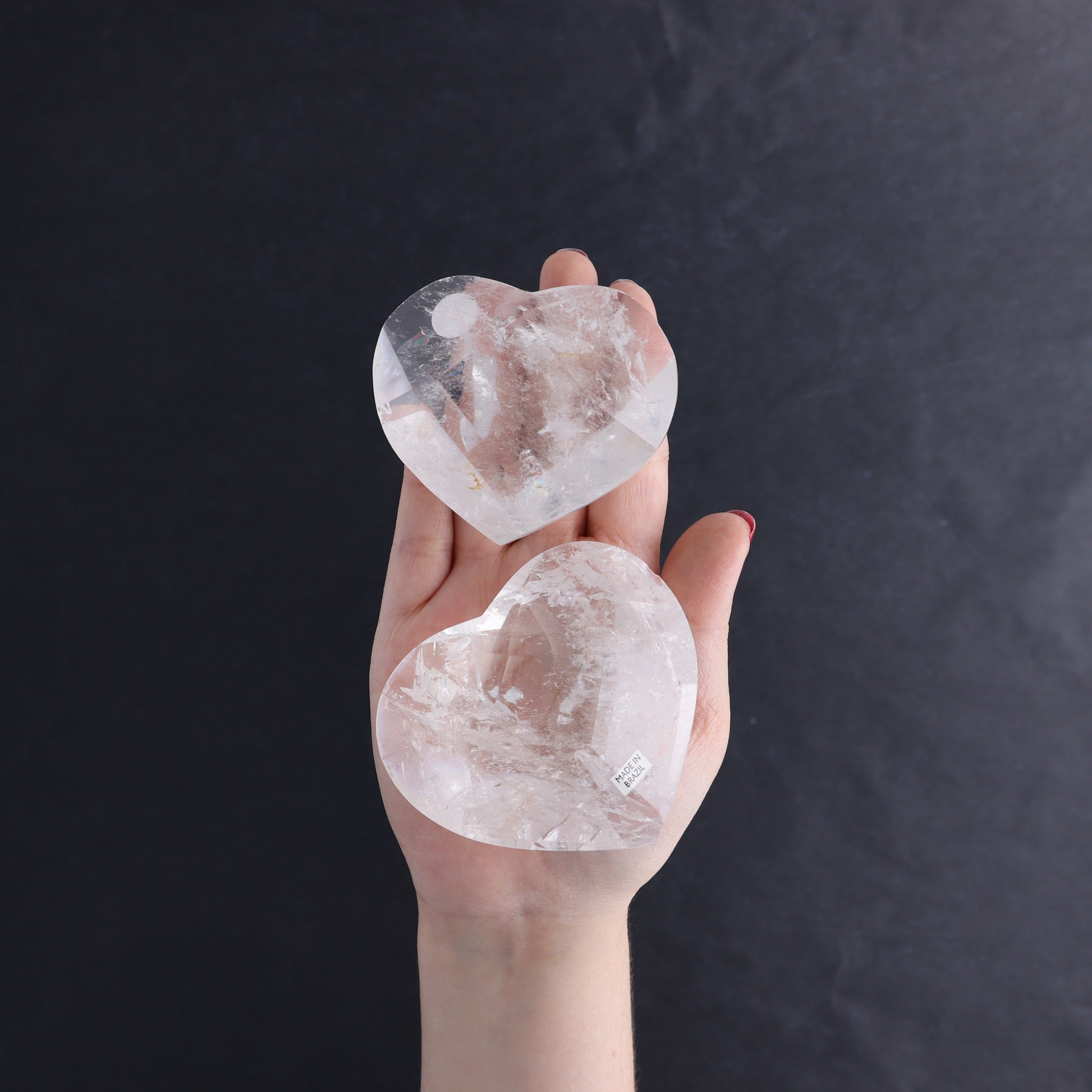 Clear Quartz Mixed Hearts & Hexagon Set of 4 - Expert Wholesale and Supplier of Wholesale Crystals & Bulk Gemstones, ["Brazil","Clear Quartz","Hearts","Hexagon","Quartz"]