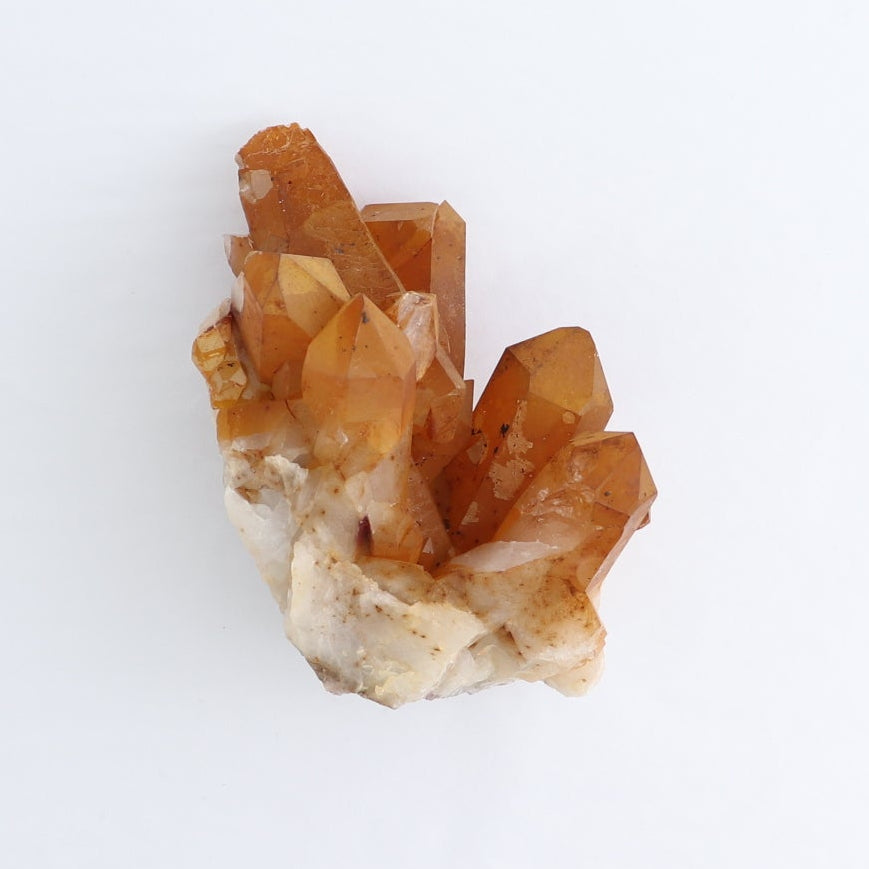 Tangerine Quartz Clusters Set of 4