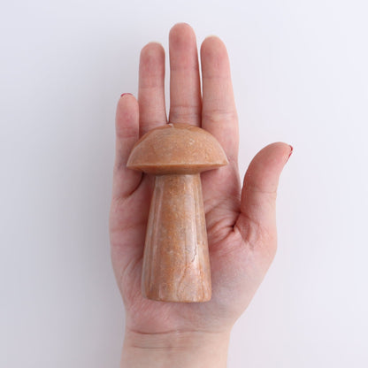 Peach Moonstone Mushrooms Set of 6