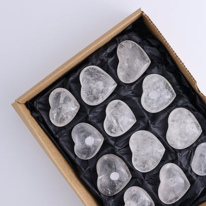 Imperfect Clear Quartz Hearts Set of 12 - Expert Wholesale and Supplier of Wholesale Crystals & Bulk Gemstones, ["Brazil","Clear Quartz","close_50","Hearts","Quartz"]