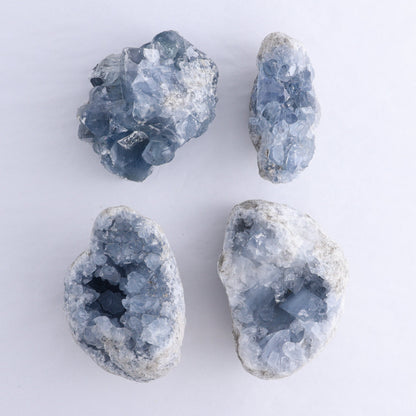 Celestite Clusters Set of 4