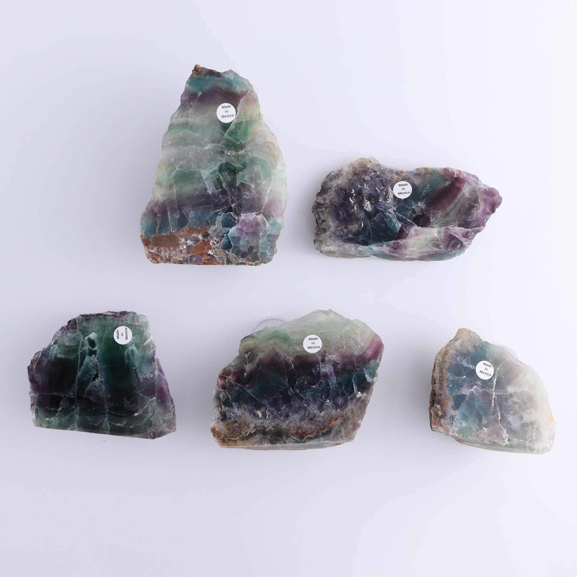 Fluorite Face Polished Set of 5 - Expert Wholesale and Supplier of Wholesale Crystals & Bulk Gemstones, ["Face Polished","Fluorite","Mexico"]