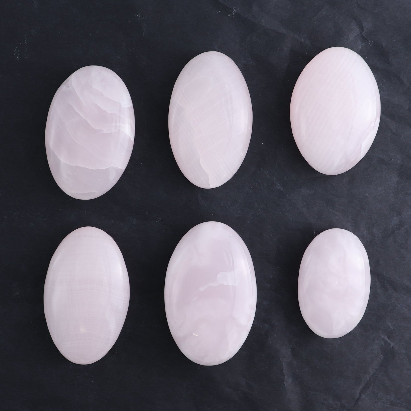 Pink Mangano Calcite Palm Stone Set of 6