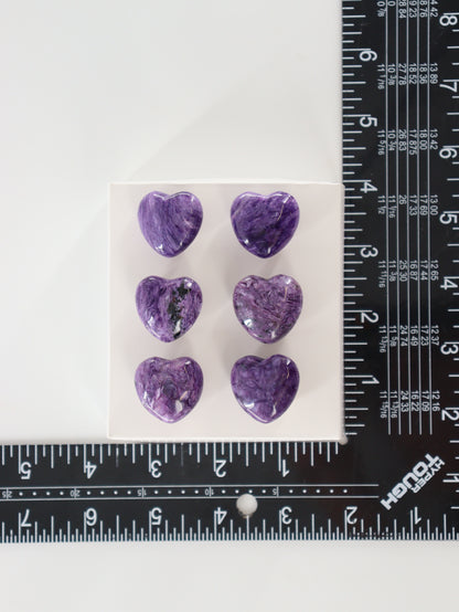 Charoite Hearts Set of 6 - Expert Wholesale and Supplier of Wholesale Crystals & Bulk Gemstones, []
