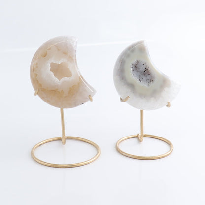 Agate Moons with Stand Set of 5