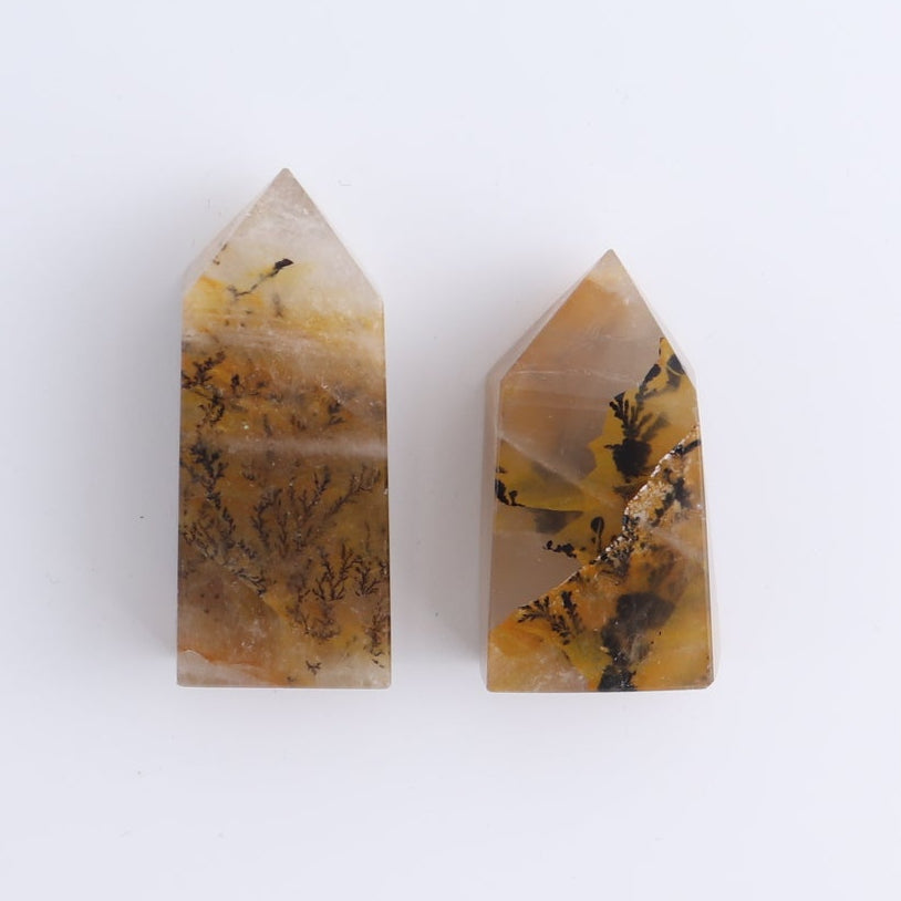 Dendritic Golden Healer Quartz Towers Set of 10