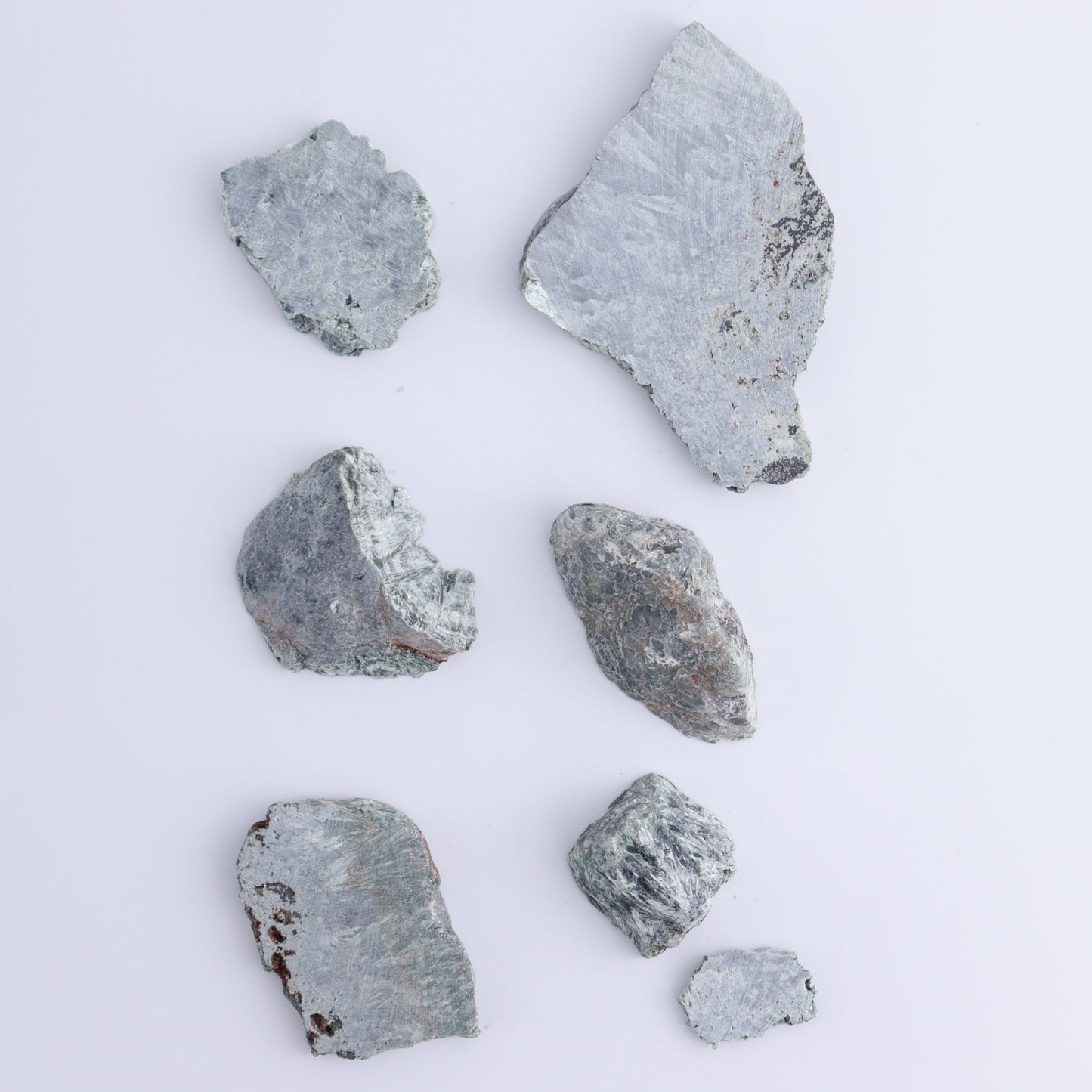 Seraphinite Slices Set of 7 - Expert Wholesale and Supplier of Wholesale Crystals & Bulk Gemstones, ["Seraphinite","Slices and Slabs"]