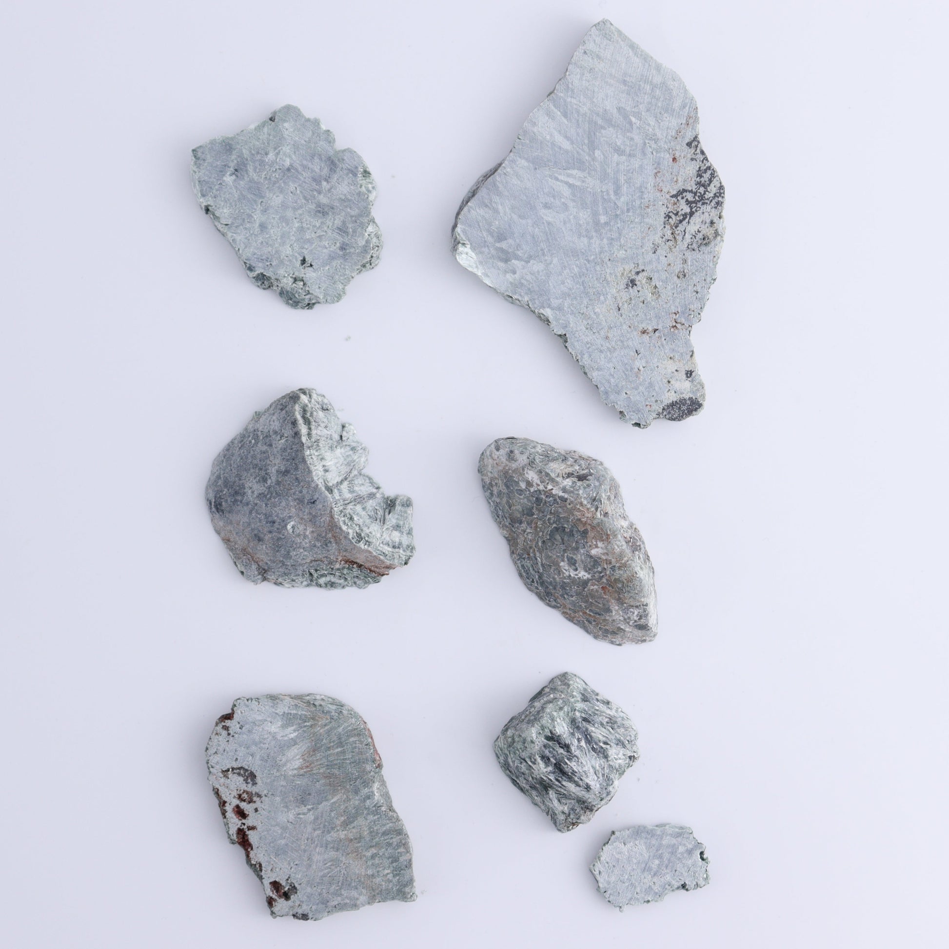 Seraphinite Slices Set of 7 - Expert Wholesale and Supplier of Wholesale Crystals & Bulk Gemstones, ["Seraphinite","Slices and Slabs"]