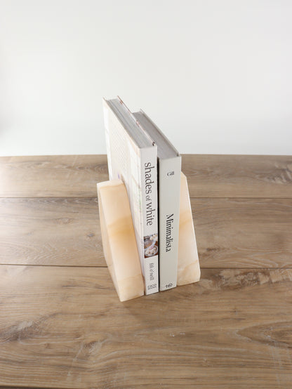 White and Tan Polished Onyx Bookends - Expert Supplier of Wholesale Crystals & Bulk Gemstones