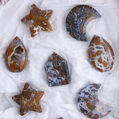 Brecciated Jasper Moons, Stars, Towers, Clouds, and Flames Set of 10 - Expert Wholesale and Supplier of Wholesale Crystals & Bulk Gemstones, ["Brecciated Jasper","Clouds","flames","Indonesia","moons","stars","Towers"]
