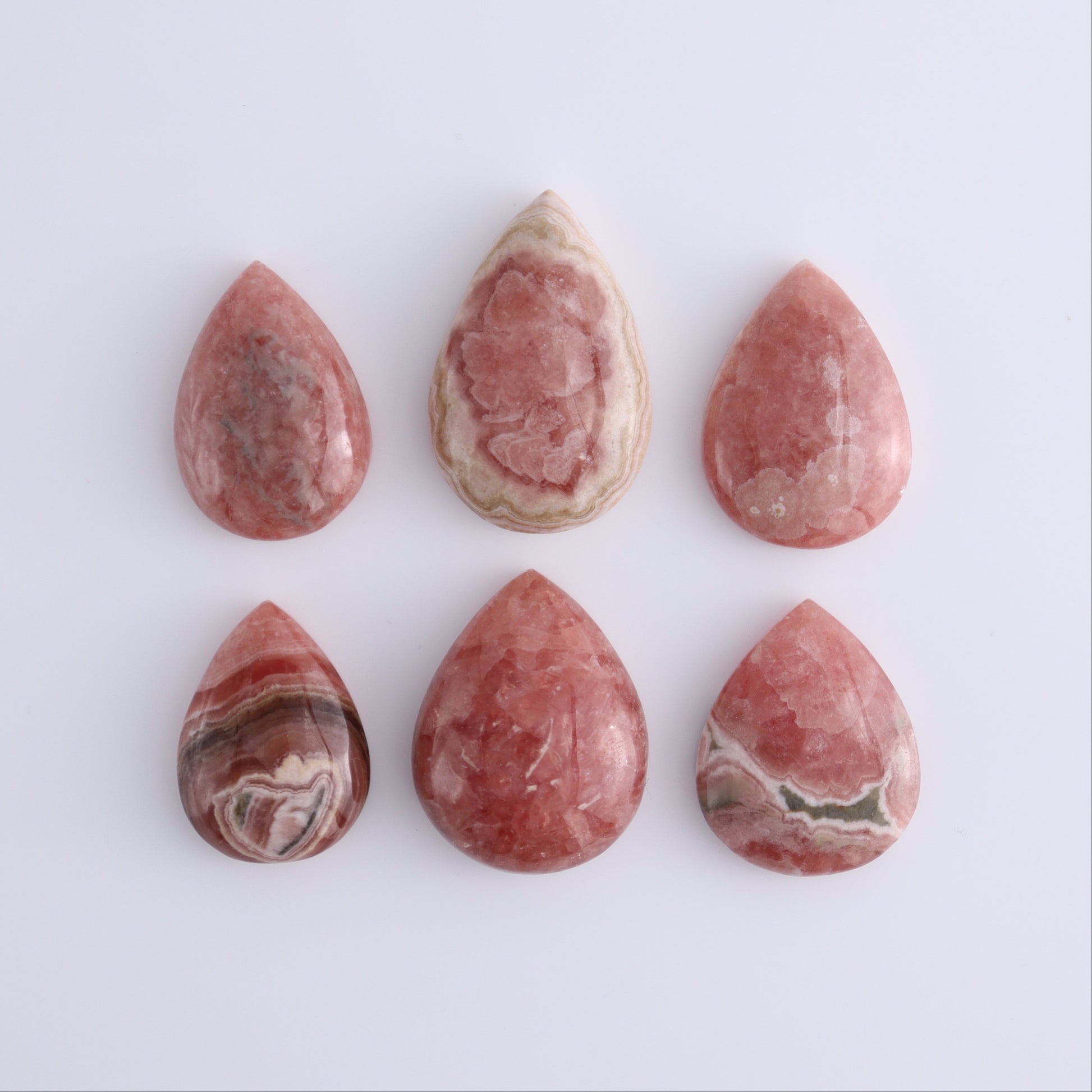 Rhodochrosite Cabs Set of 6 - Expert Wholesale and Supplier of Wholesale Crystals & Bulk Gemstones, ["Argentina","Cabs","Rhodochrosite"]