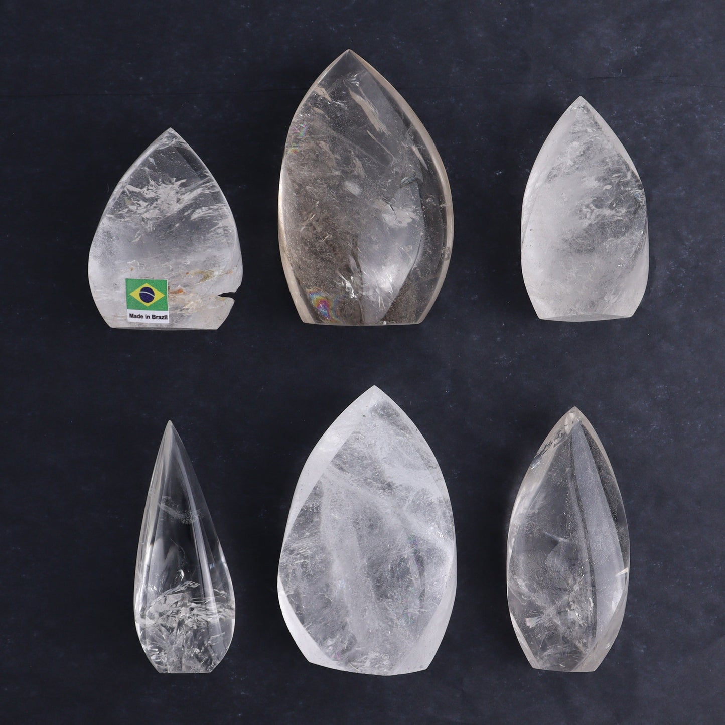 Imperfect Clear Quartz Flames Set of 6 - Expert Wholesale and Supplier of Wholesale Crystals & Bulk Gemstones, ["Brazil","Clear Quartz","flames","Quartz"]