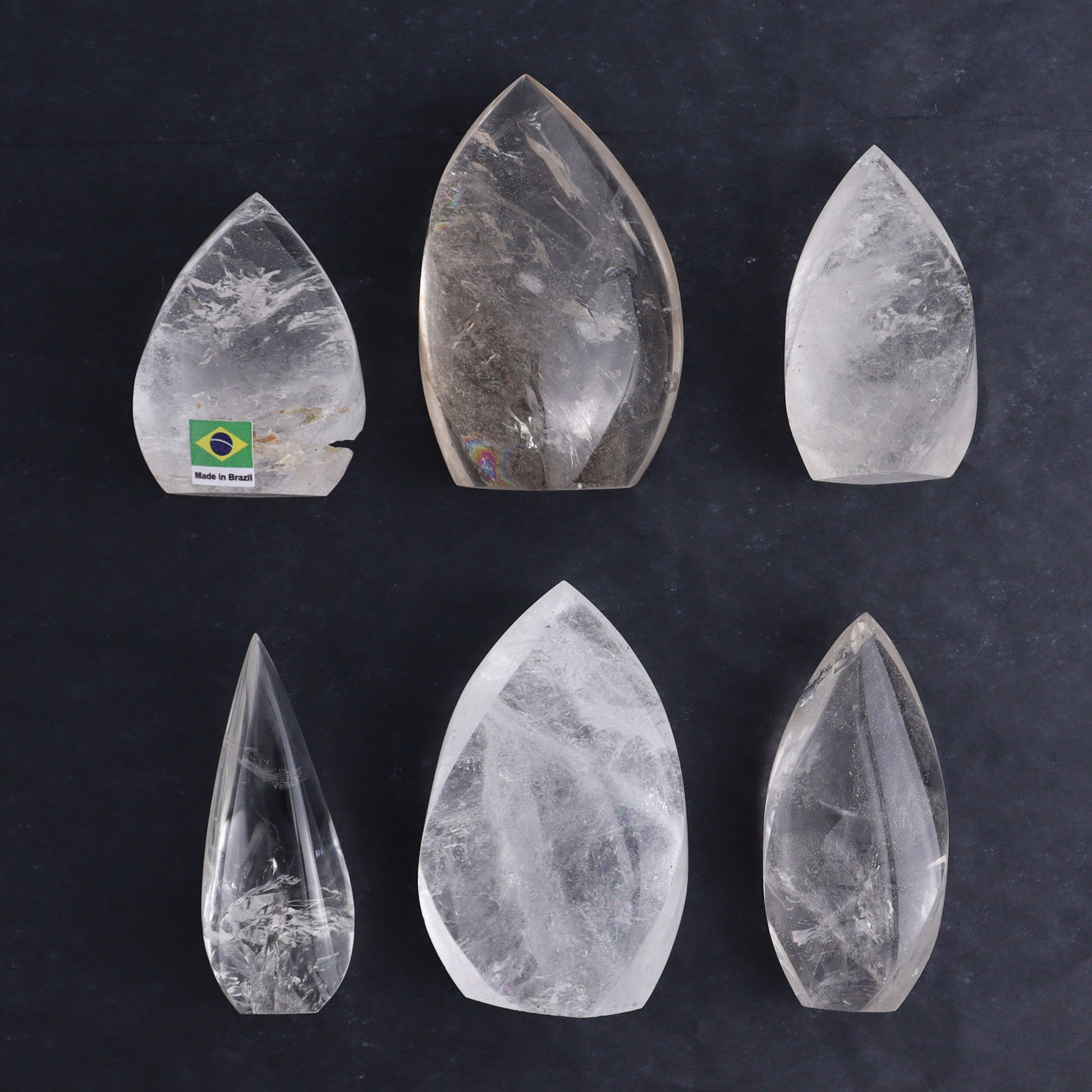 Imperfect Clear Quartz Flames Set of 6 - Expert Wholesale and Supplier of Wholesale Crystals & Bulk Gemstones, ["Brazil","Clear Quartz","flames","Quartz"]