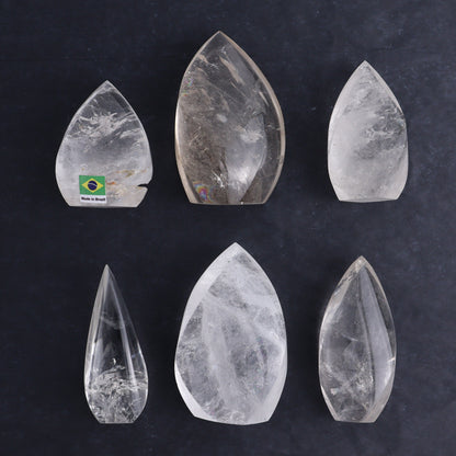 Imperfect Clear Quartz Flames Set of 6 - Expert Wholesale and Supplier of Wholesale Crystals & Bulk Gemstones, ["Brazil","Clear Quartz","flames","Quartz"]