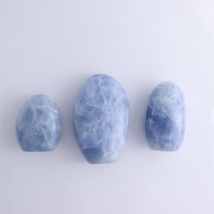 Blue Calcite Set of 3 - Expert Wholesale and Supplier of Wholesale Crystals & Bulk Gemstones, ["Blue Calcite","Calcite","Freeform","Madagascar"]