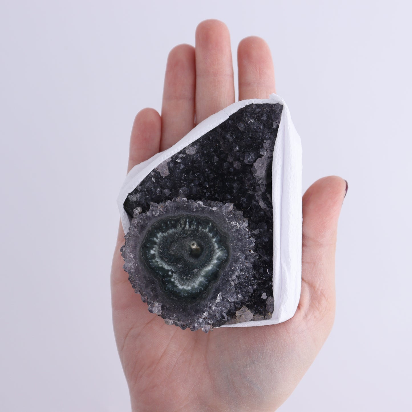 Uruguay Amethyst Clusters with "Eyes" Flat of 9 - Expert Wholesale and Supplier of Wholesale Crystals & Bulk Gemstones, ["Amethyst","Clusters","Eyes Amethyst","Uruguay"]