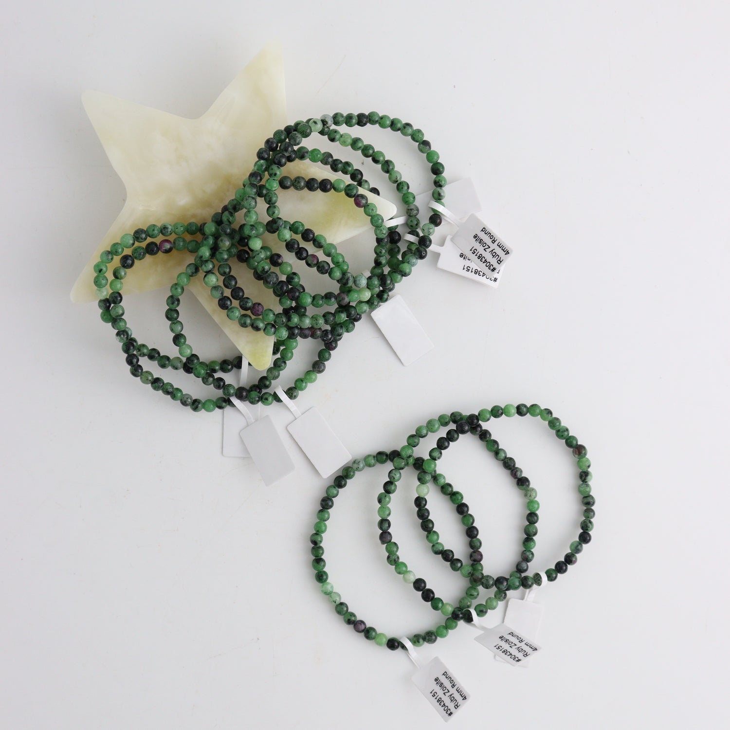 Ruby Zoisite Bracelet 4mm Set of 10 - Mi Esperanza Minerals