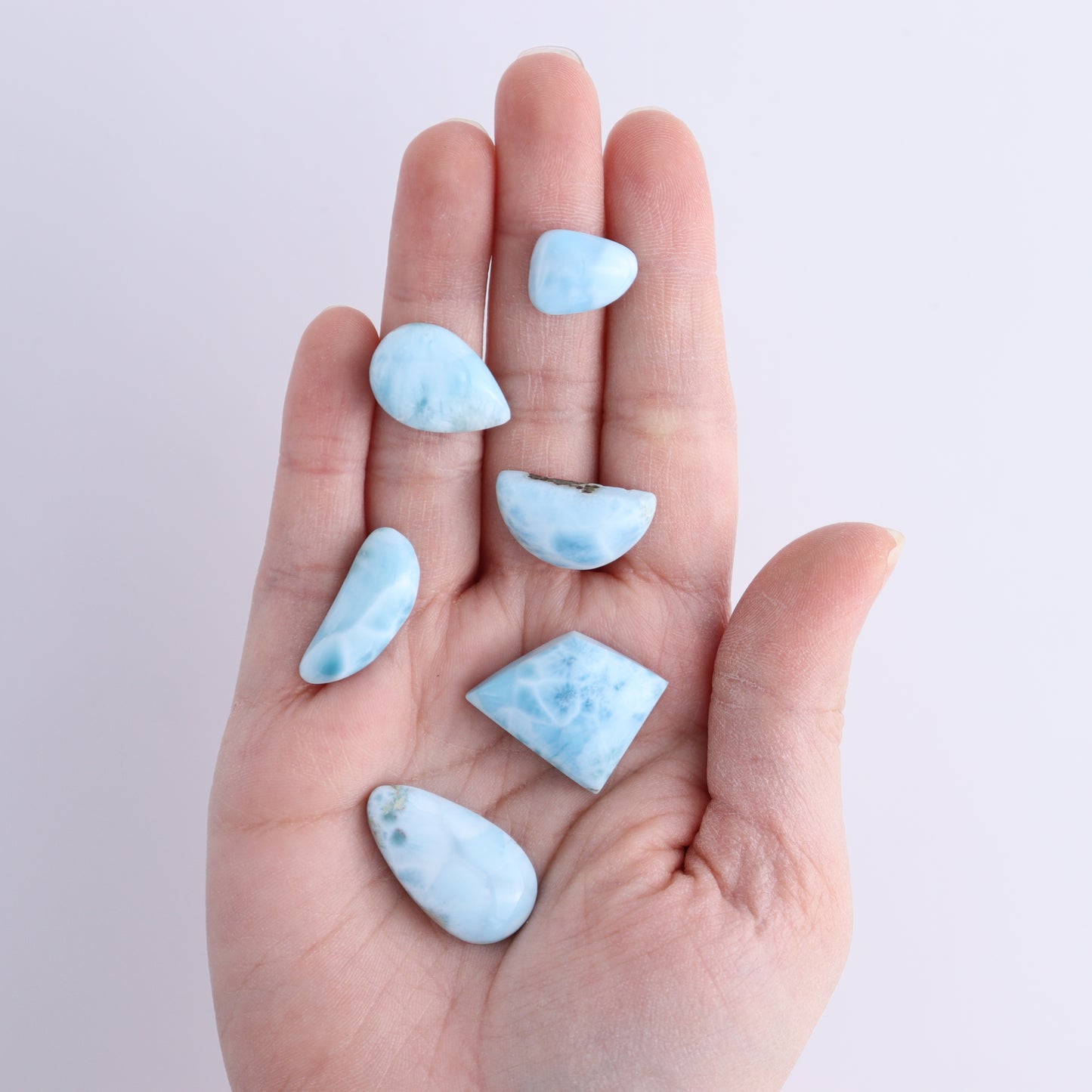 Larmiar Cabs Set of 8 - Expert Wholesale and Supplier of Wholesale Crystals & Bulk Gemstones, ["Cabs","Freeform","Freeforms","Larimar"]