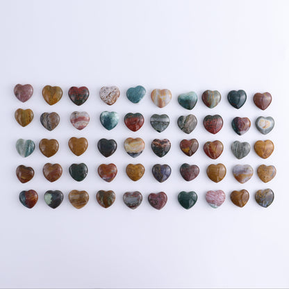 50 pcs Mini Ocean Jasper Hearts - Expert Wholesale and Supplier of Wholesale Crystals & Bulk Gemstones, ["Hearts","jasper","Ocean Jasper"]