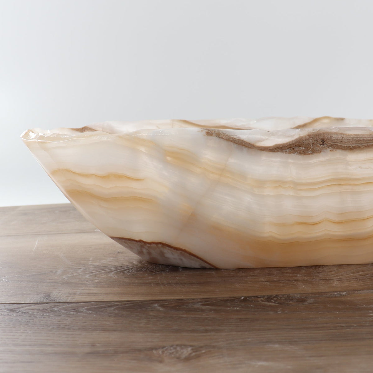 Mexican Onyx/Calcite Canoe Bowl 23"