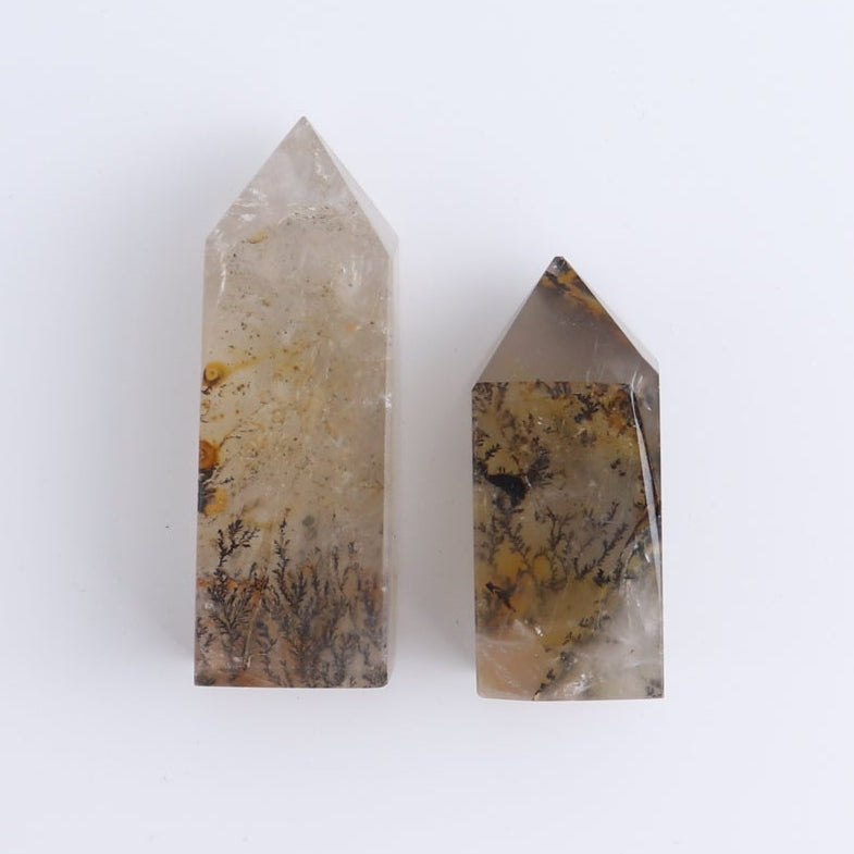 Dendritic Golden Healer Quartz Towers Set of 10