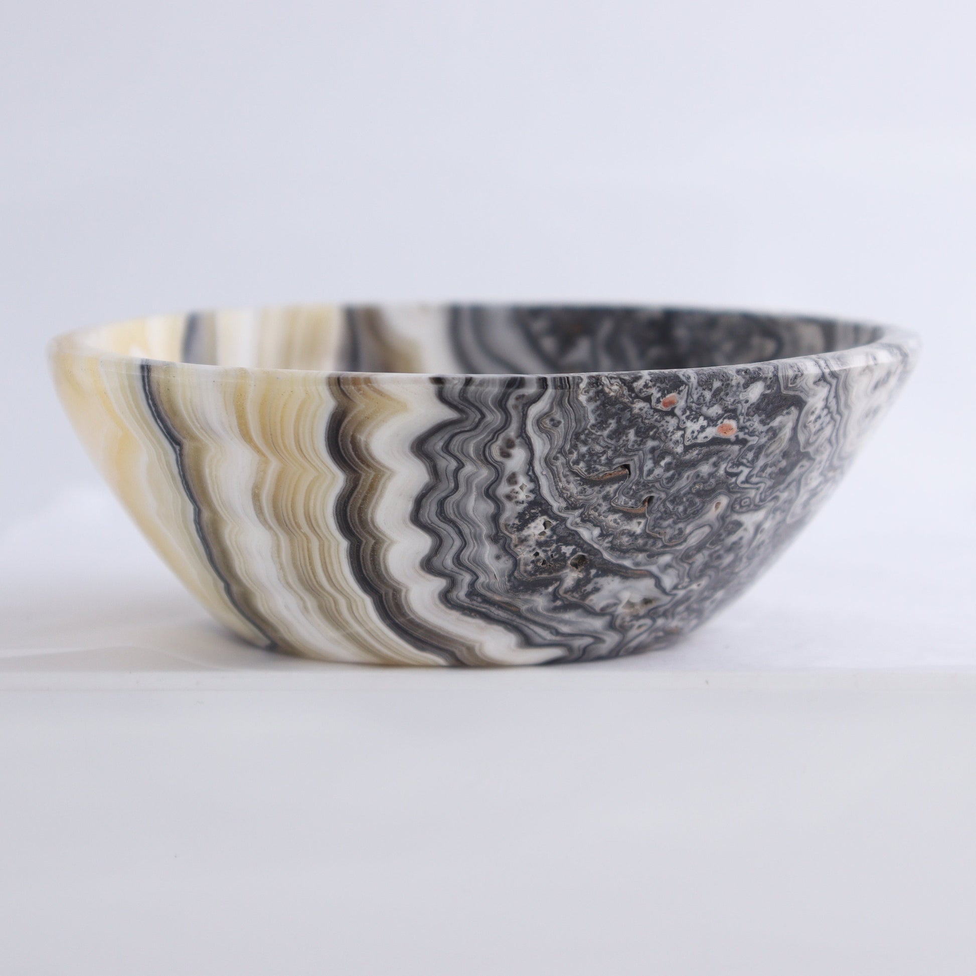 Zebra Onyx Bowls Set of 5 - Expert Wholesale and Supplier of Wholesale Crystals & Bulk Gemstones, ["Bowls","Decorative Dish","Mexico","onyx","Round Dish"]
